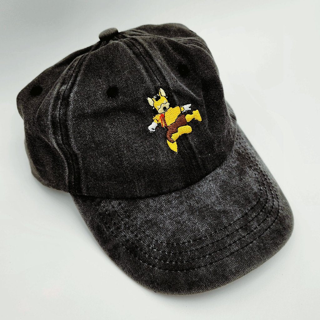 Black Denim Fox Dad Hat