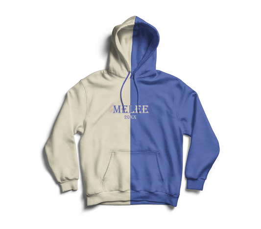 Melee 20XX Silk Hoodie - Crème/Steel Blue