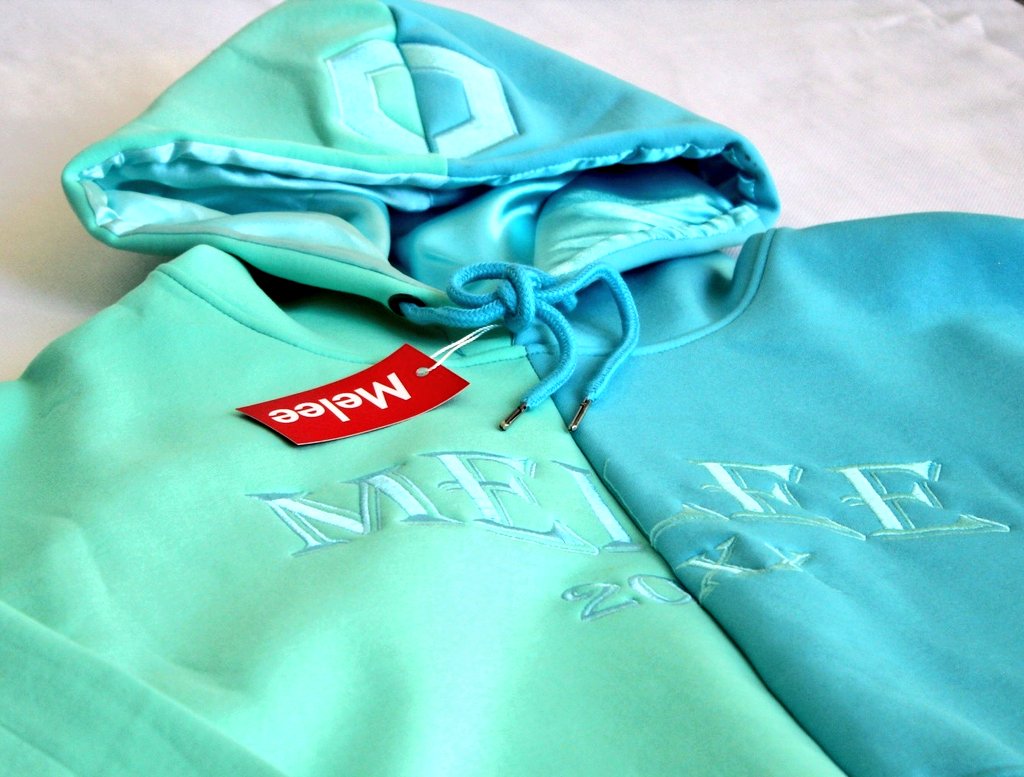 Melee 20XX Silk Hoodie - Pastel Green/Blue