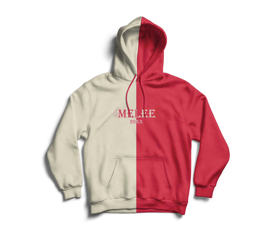 Melee 20XX Silk Hoodie - Crème/Red