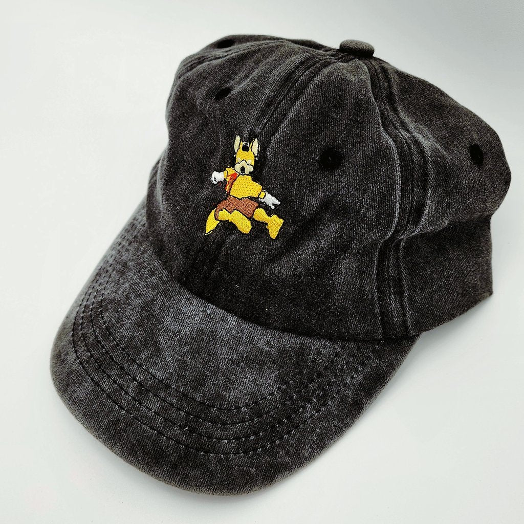 Black Denim Fox Dad Hat