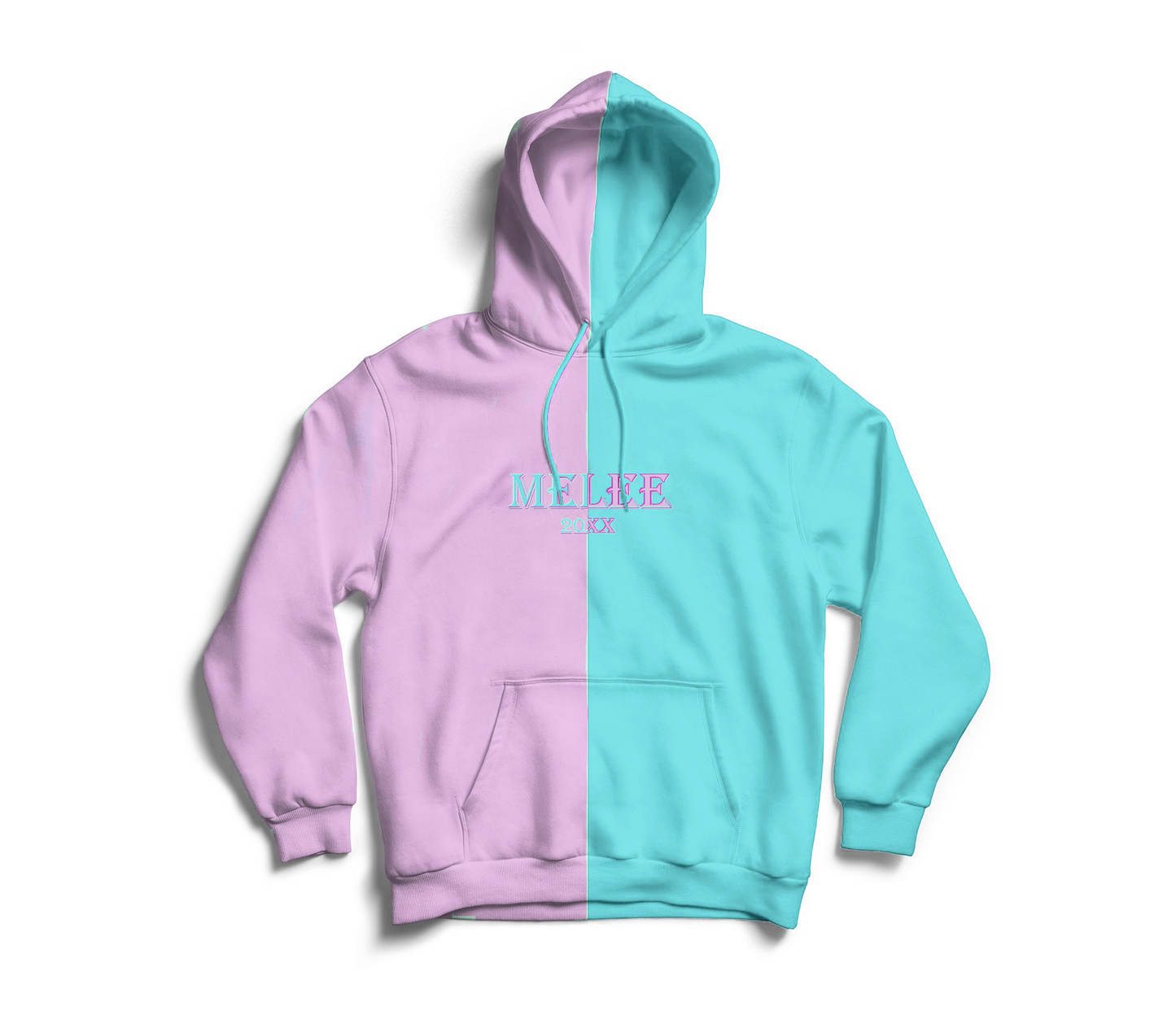 Melee 20XX Silk Hoodie - Pastel Pink/Blue